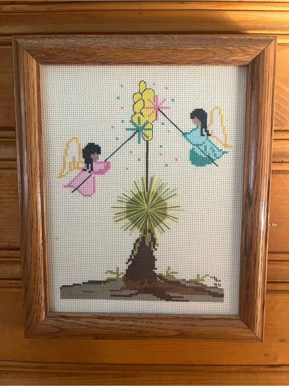 Vintage Ted DeGrazia “The Lord’s Candle” & “Angel Ocotillo” Needlework Pair